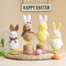 4Pcs Plush Easter Chicken with Bunny Ear Hat Decorations, 5.6inch Cute Mini Standing Chicks Figurine, Plush Animals Statue Tabletop Decor Easter Gift Spring Home Party Favors